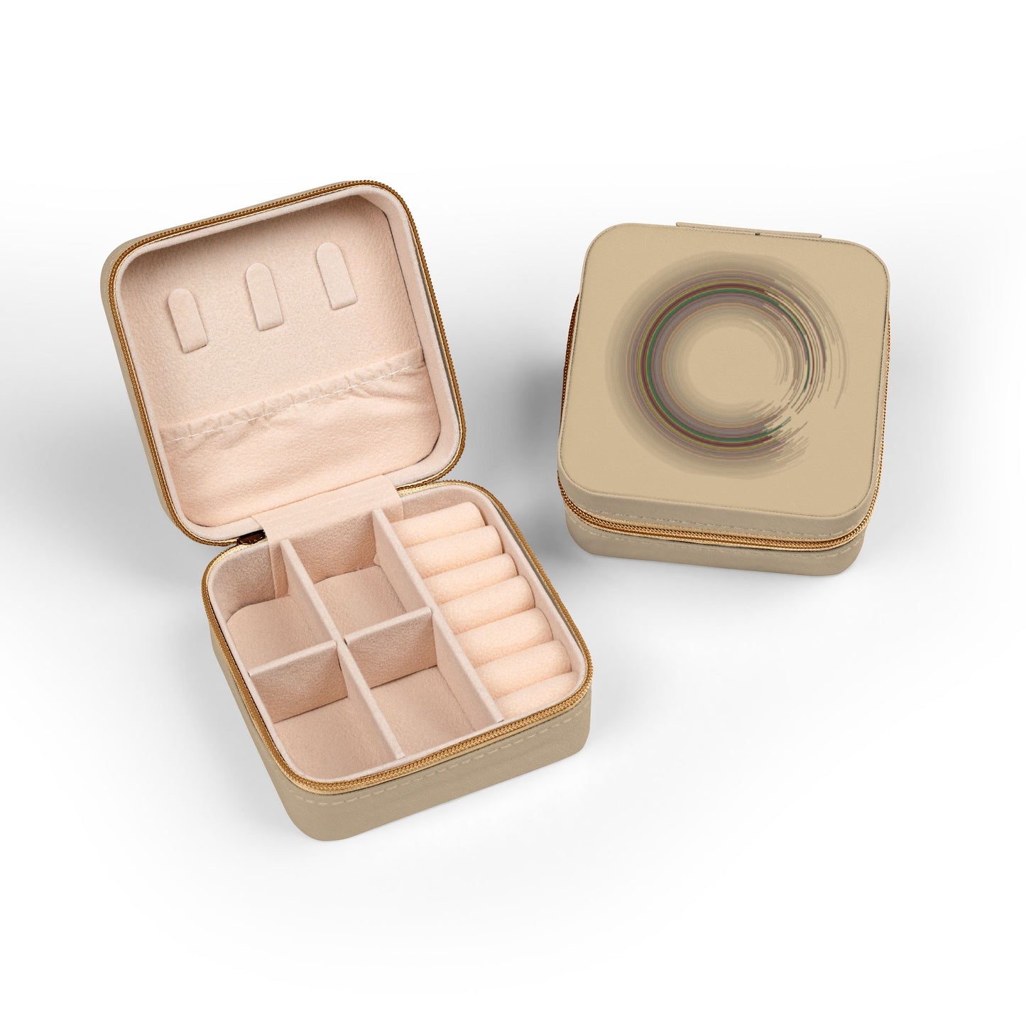 Compact Travel Jewelry Case – Portable Organizer for Rings, Earrings & Necklaces (Blush)