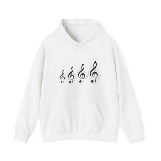 Treble Clef Hoodie – Minimal Music Note Graphic Sweatshirt for Musicians