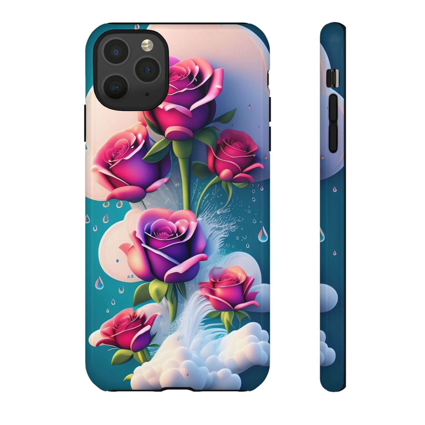 Floral Dream Tough Phone Case — Rose Bouquet Clouds Design