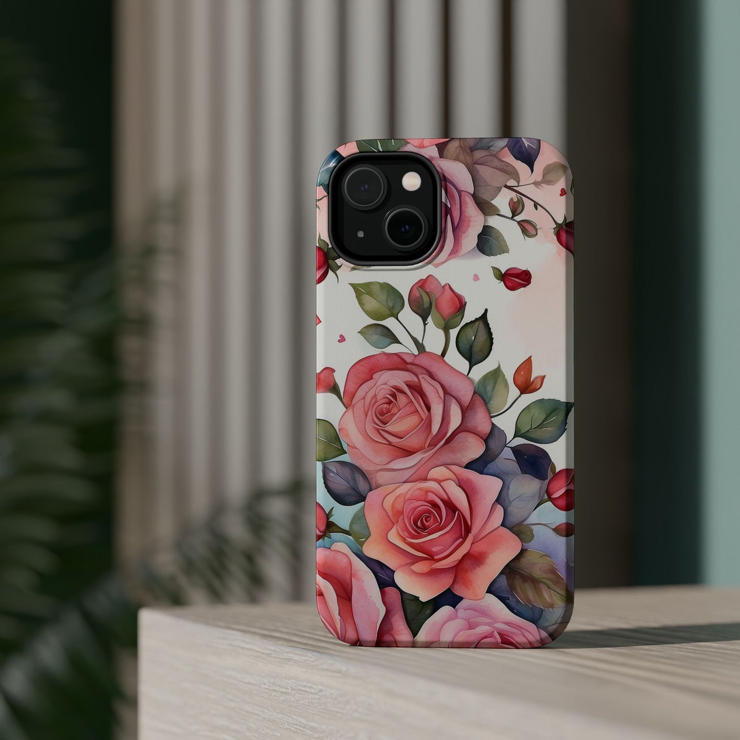 Floral Rose Magnetic Phone Case — Impact-Resistant Protective Cover