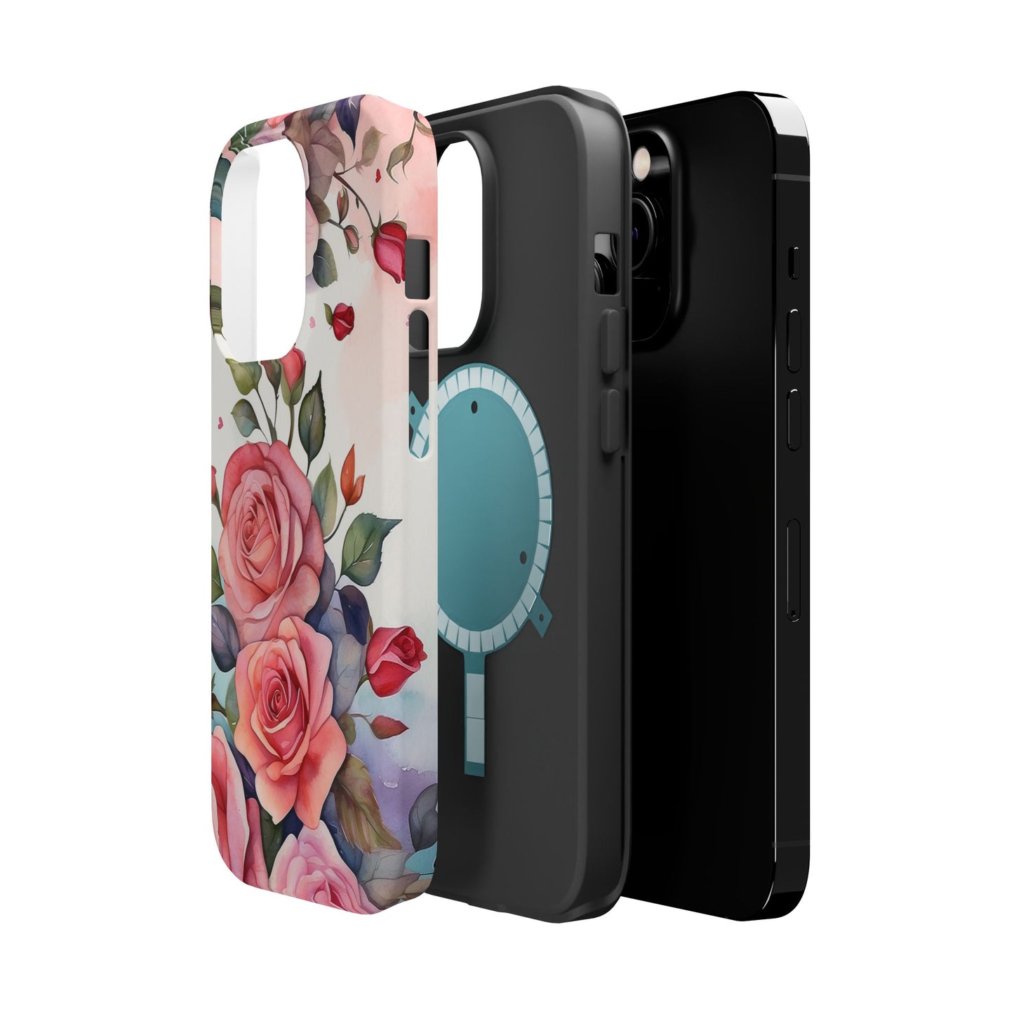 Floral Rose Magnetic Phone Case — Impact-Resistant Protective Cover