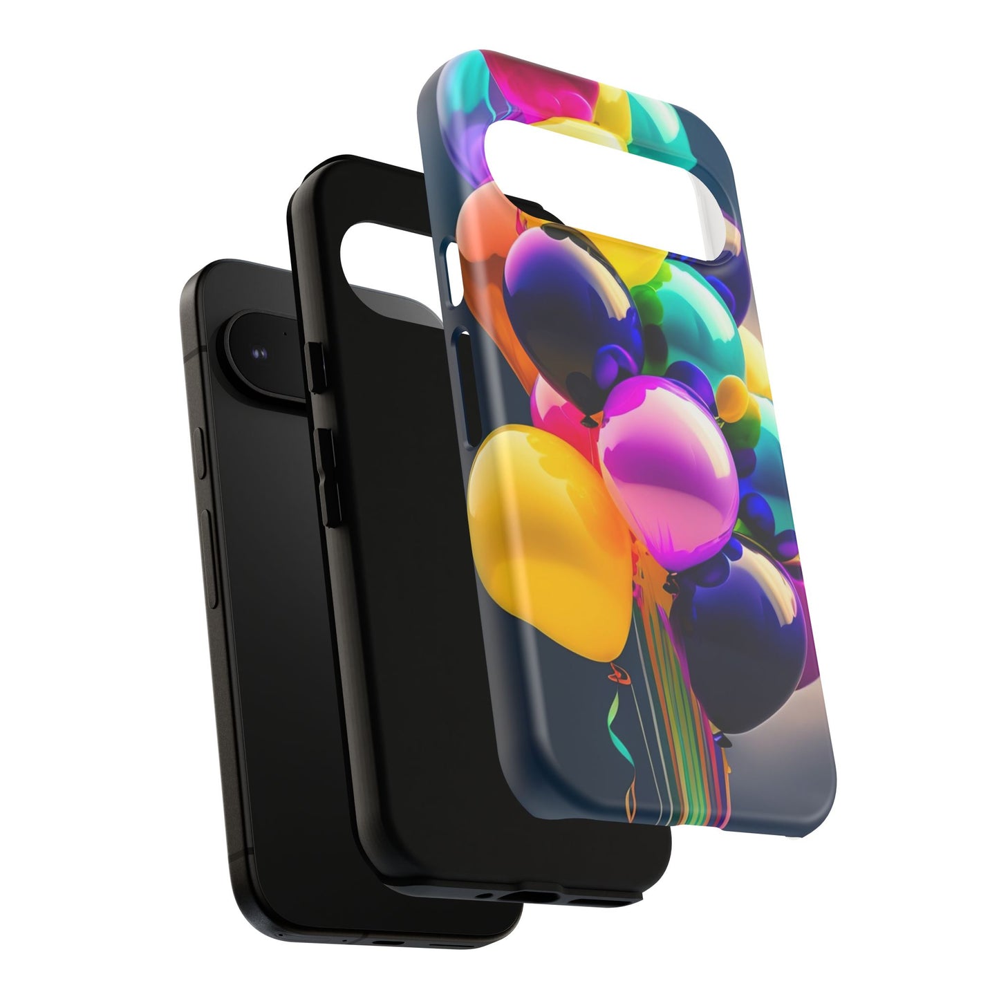 Colorful Balloon Tough Phone Case — Vibrant Party Balloons Protective Cover