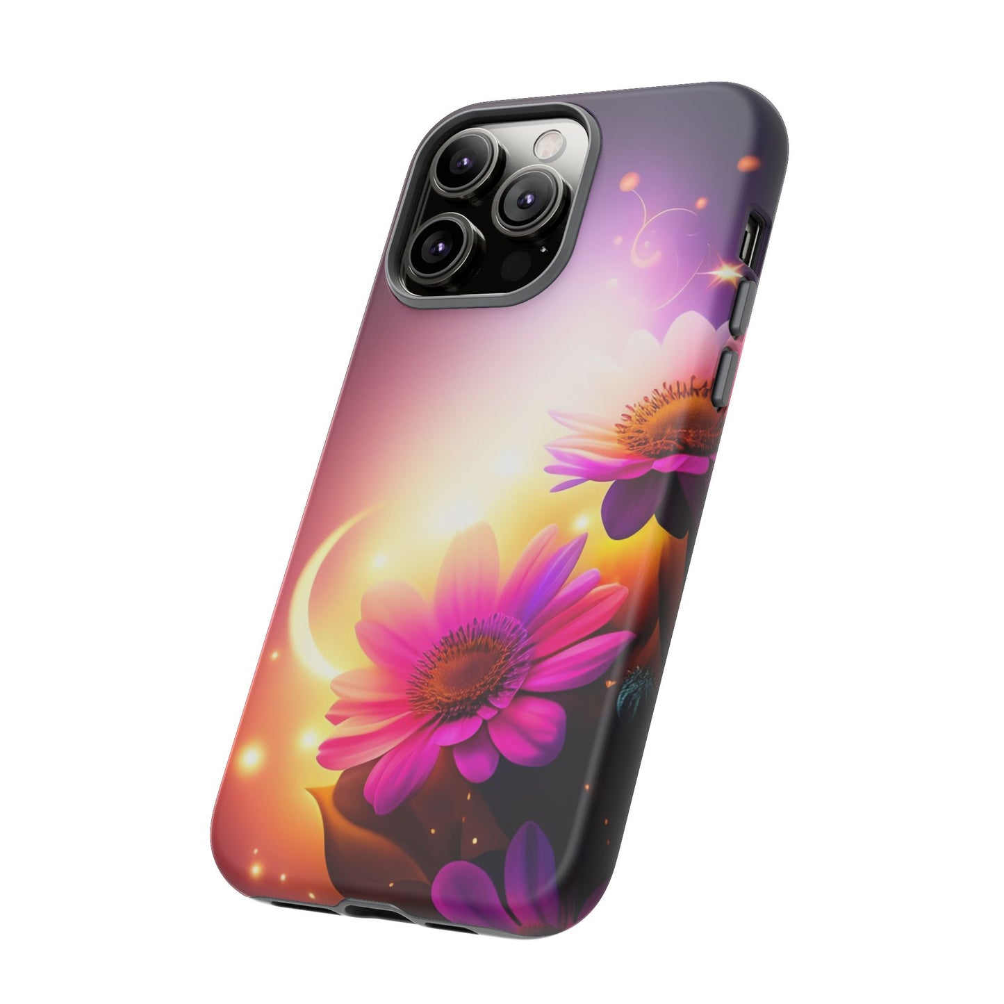 Floral Moonlight Phone Case – Purple Daisy Protective Cover