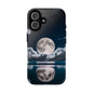 Moonlit Reflection Phone Case — Night Sky Moon & Clouds Tough Case