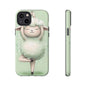 Cute Yoga Sheep Phone Case — Pastel Lamb Ballerina Protective Cover