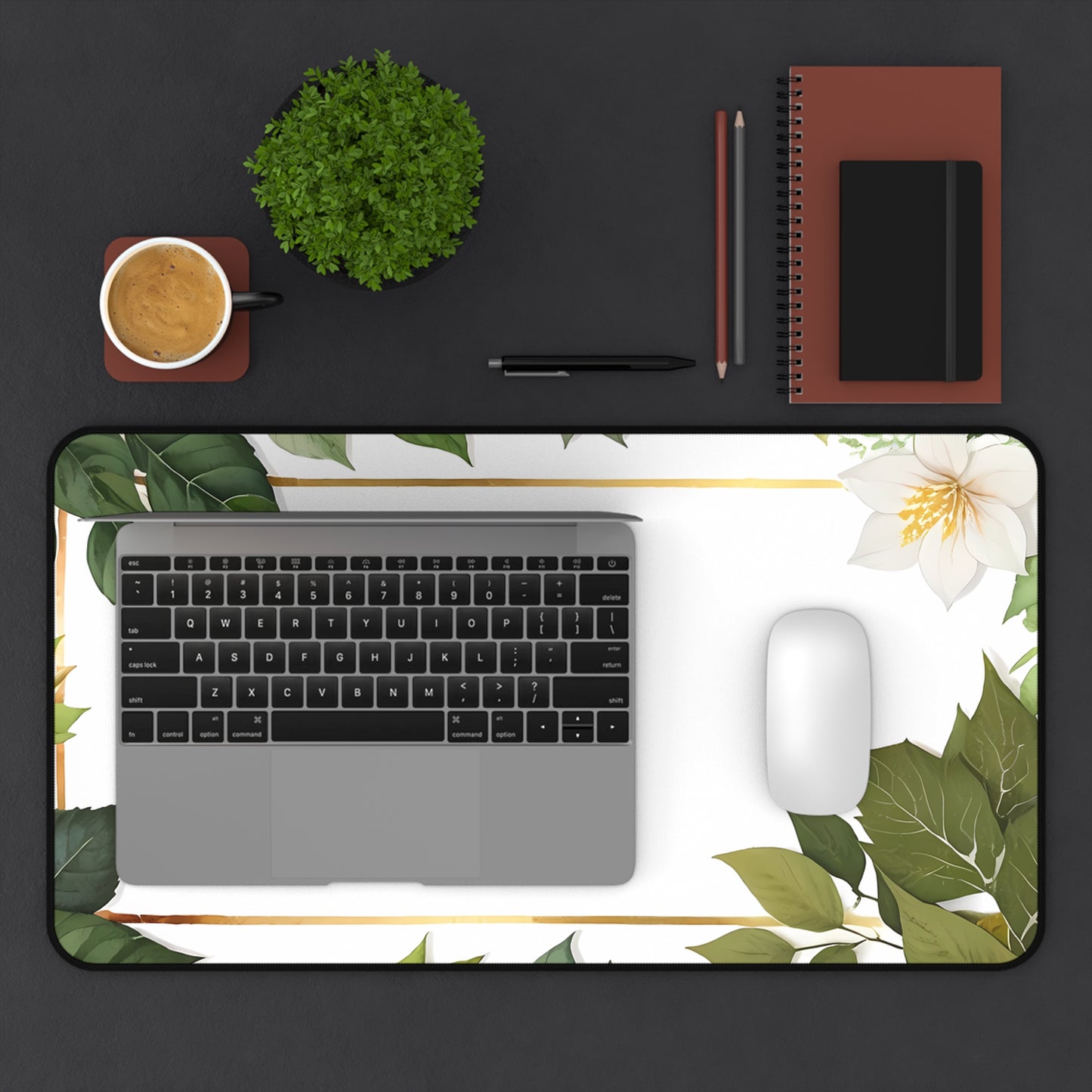 Elegant Botanical Desk Mat, Office Decor, Floral Desk Pad, Eco-Friendly Workspace, Gift for Her, Home Office Accessories