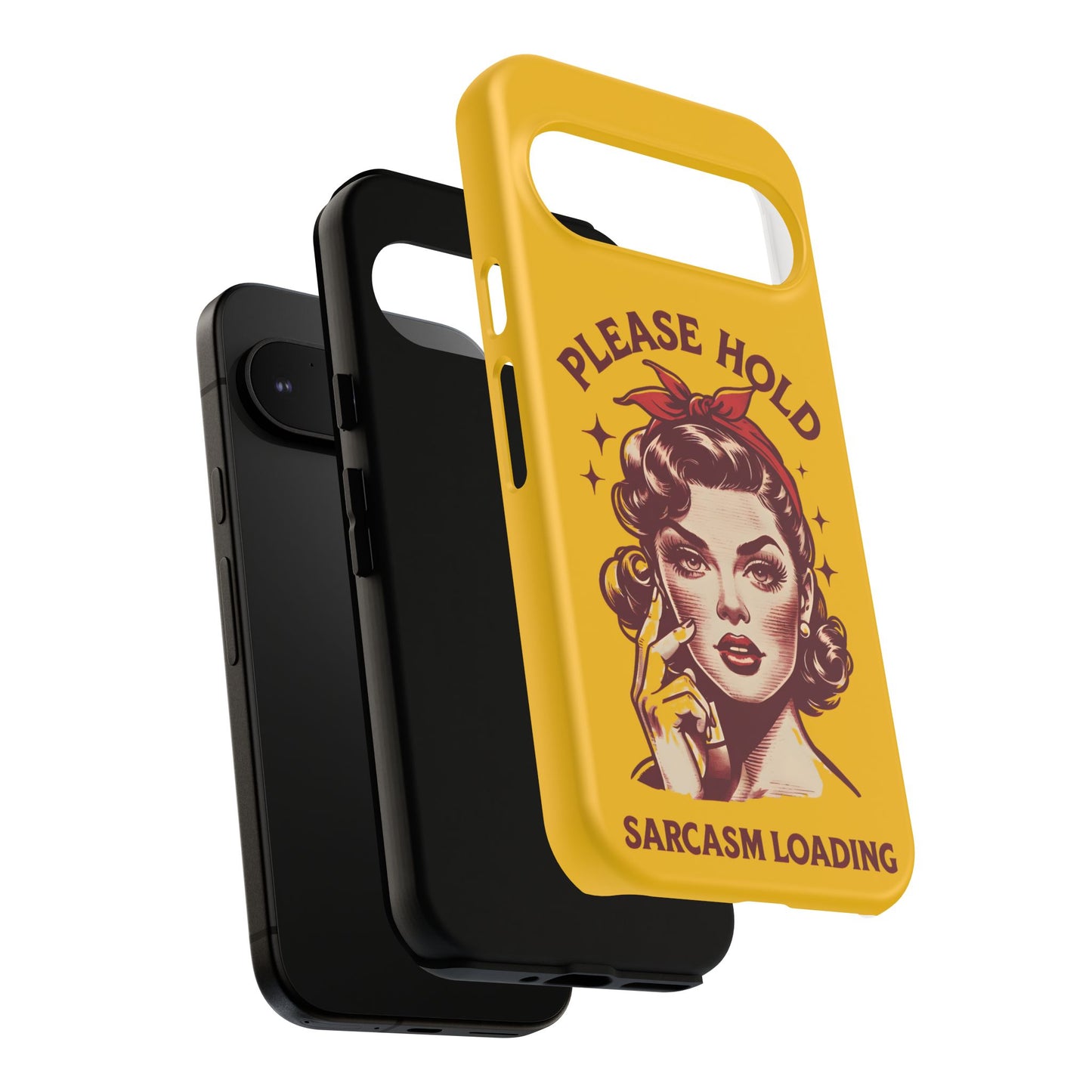 Phone Case - "Please Hold, Sarcasm Loading" Retro Pin-Up Tough Case