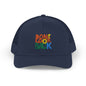 Don’t Look Back Snapback Trucker Cap — Retro Rainbow Embroidered Hat