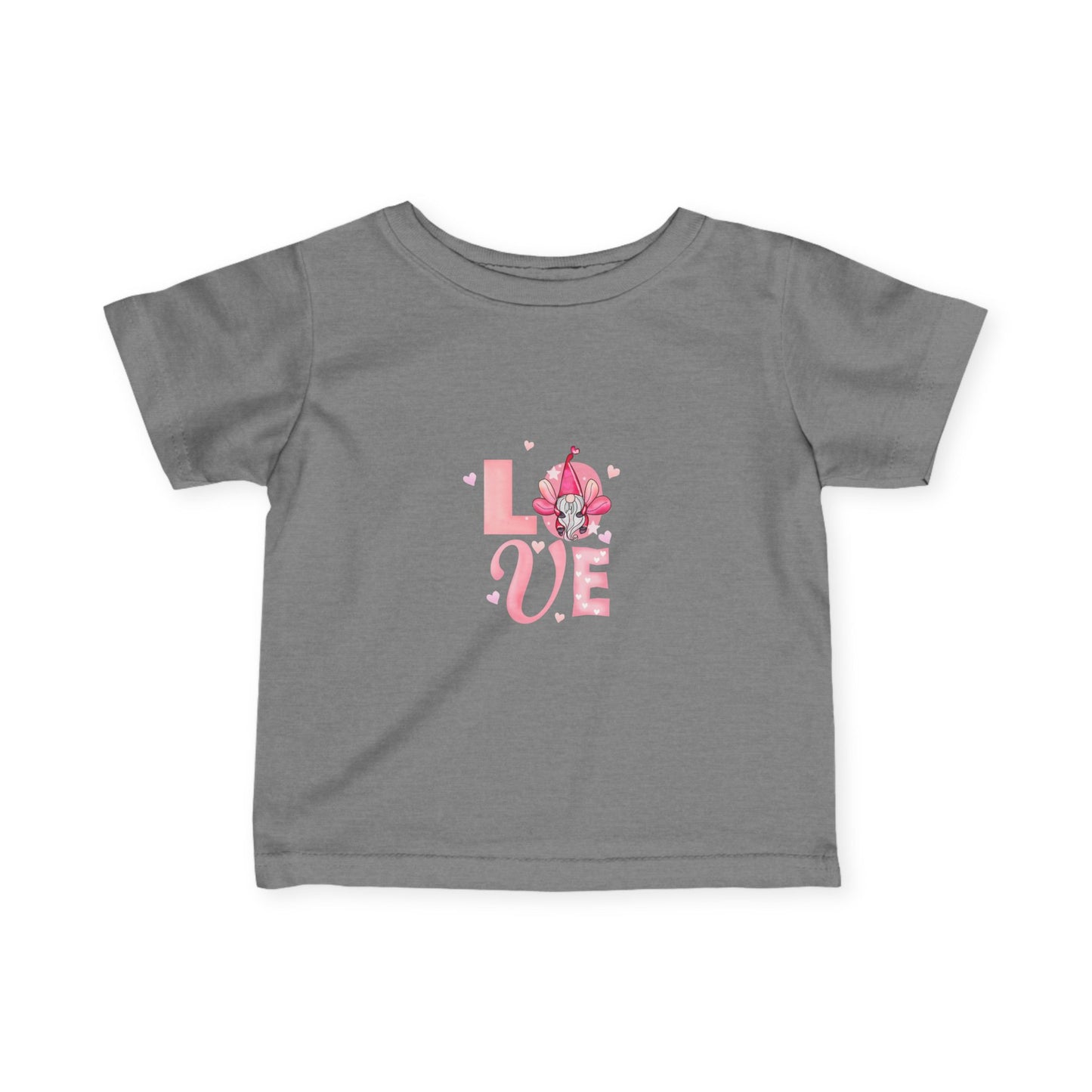 Infant Tee — Pink Floral "LOVE" Baby T‑Shirt, Cute Newborn Gift for Valentine’s & Everyday