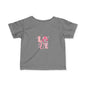 Infant Tee — Pink Floral "LOVE" Baby T‑Shirt, Cute Newborn Gift for Valentine’s & Everyday