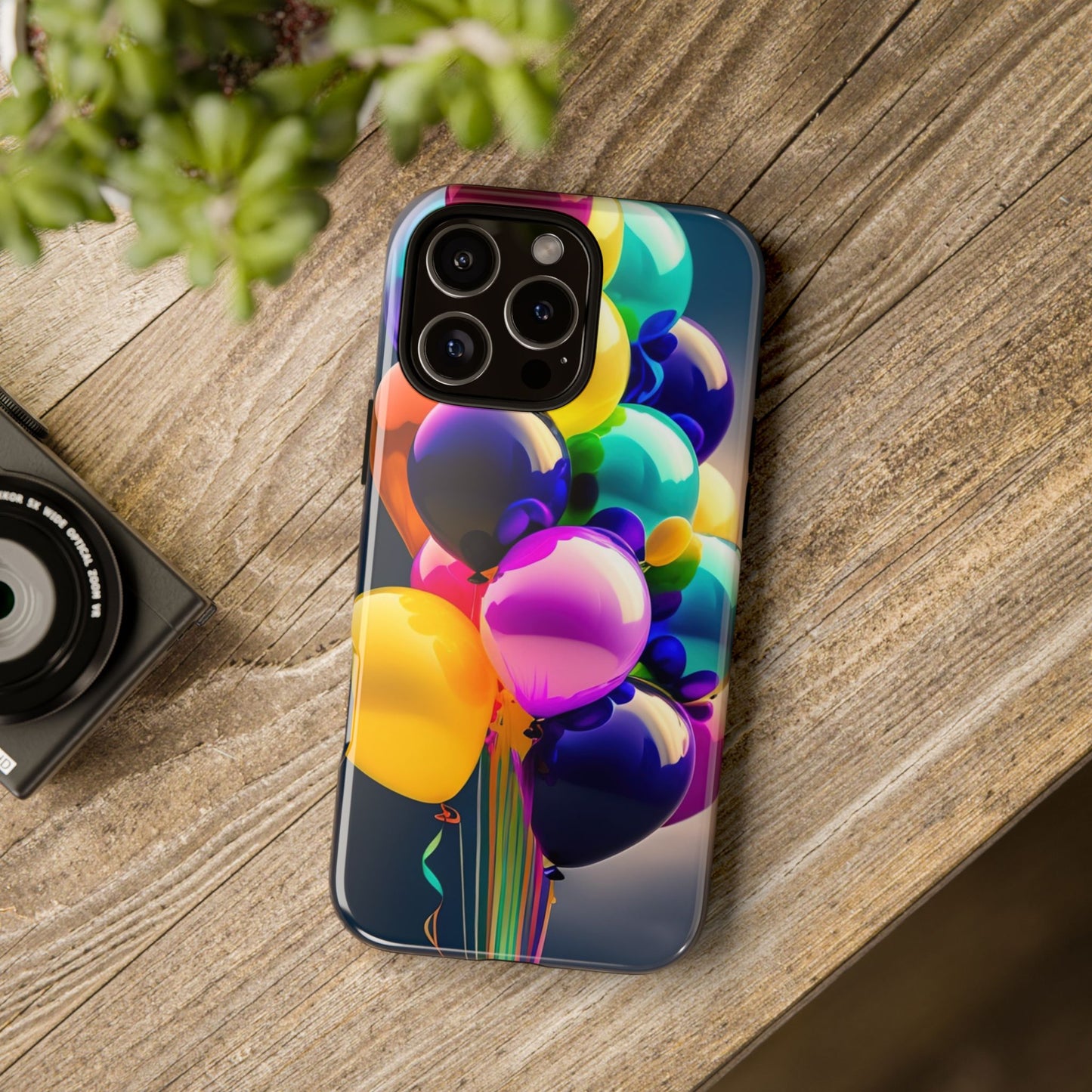 Colorful Balloon Tough Phone Case — Vibrant Party Balloons Protective Cover