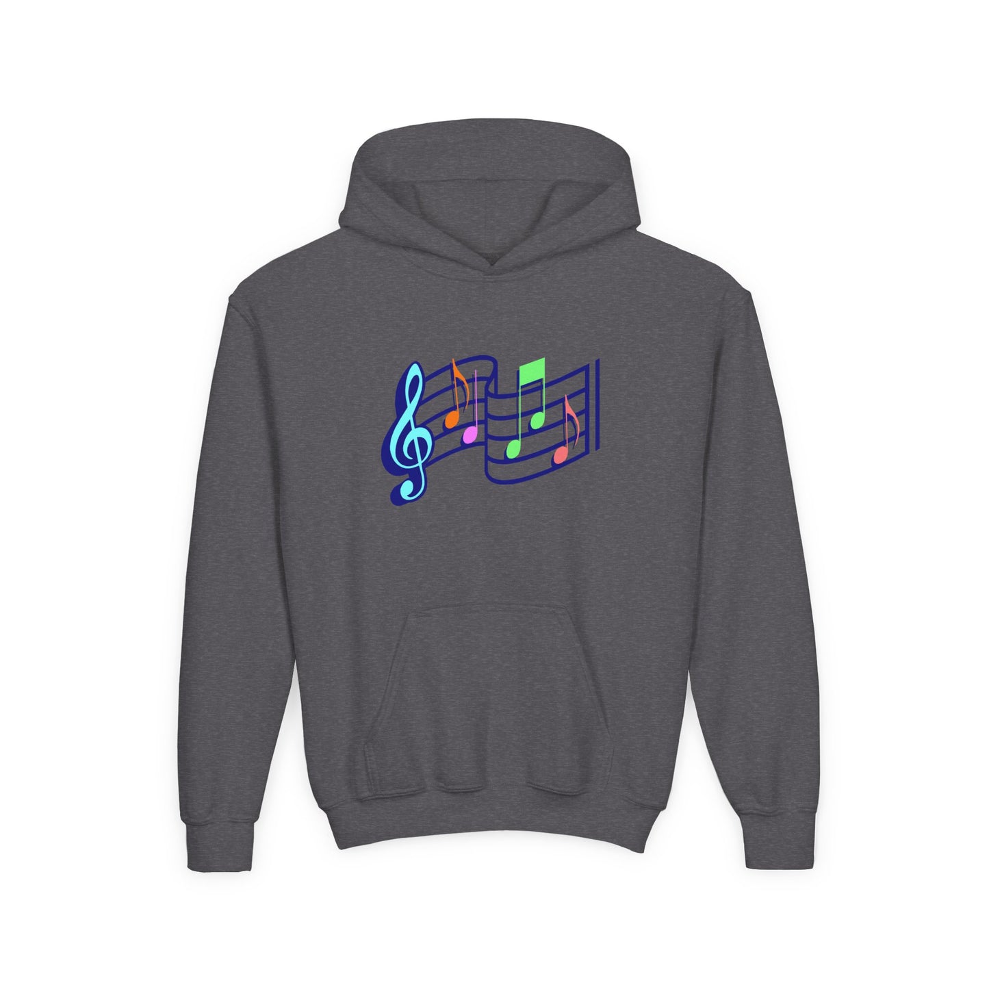 Kids Music Notes Hoodie — Colorful Treble Clef & Sheet Music Sweatshirt