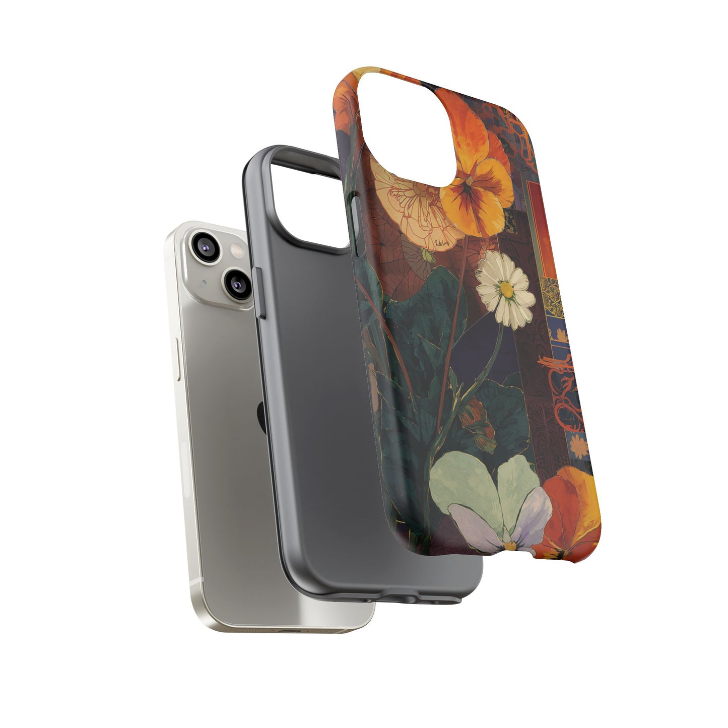 Floral Pansy Tough Phone Case — Vintage Botanical Protection