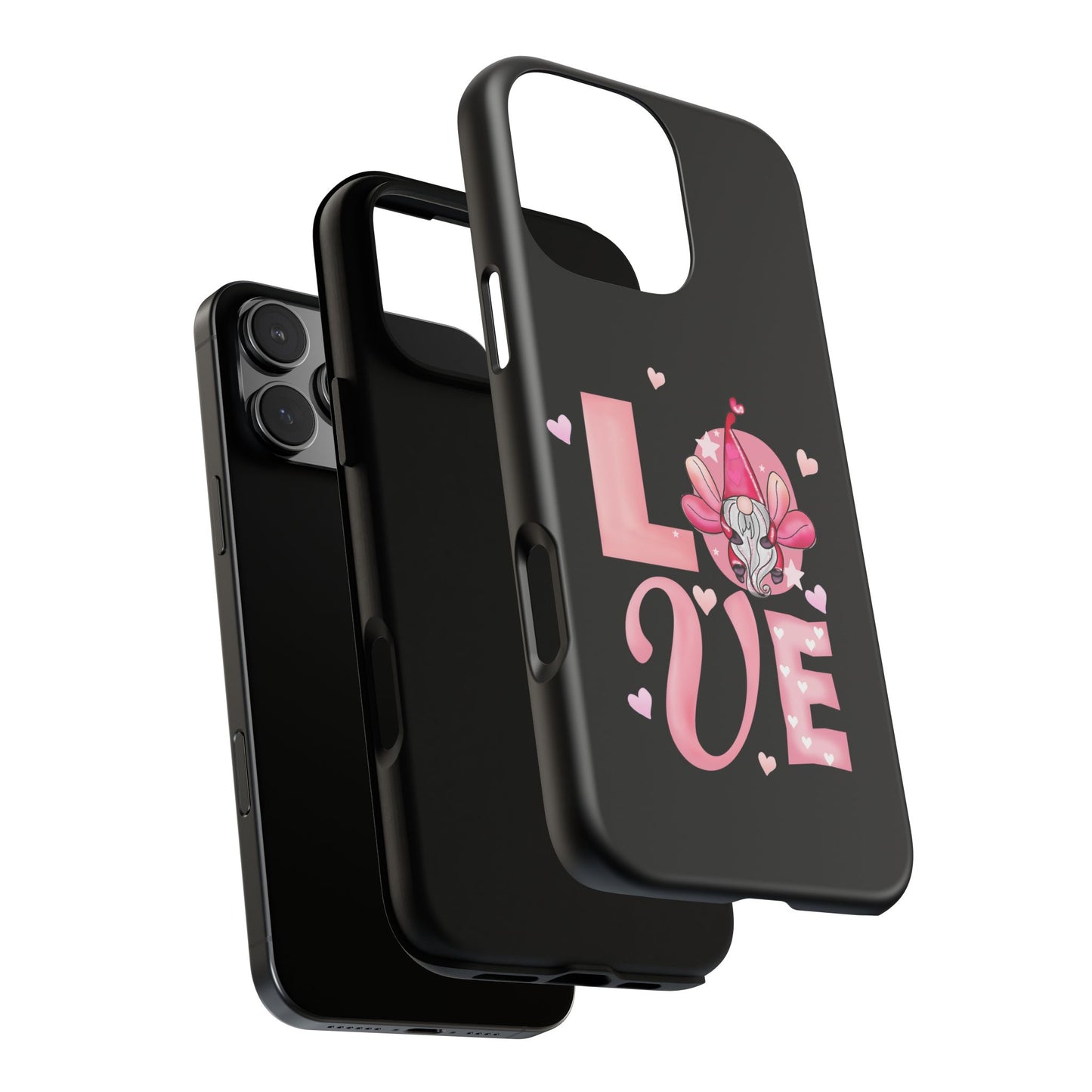 Love Gnome Phone Case — Cute Pink Heart Valentines Protective Case