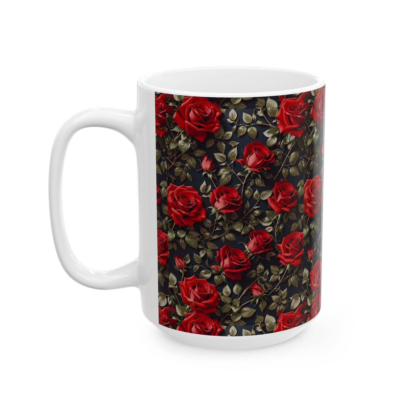 Elegant Floral Ceramic Mug with Roses | Perfect for Gifts, Valentine's Day, Mother's Day, Kitchen Decor, Tea Lovers