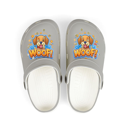 Fun Kid’s EVA Foam Clogs Featuring Playful Woof Design