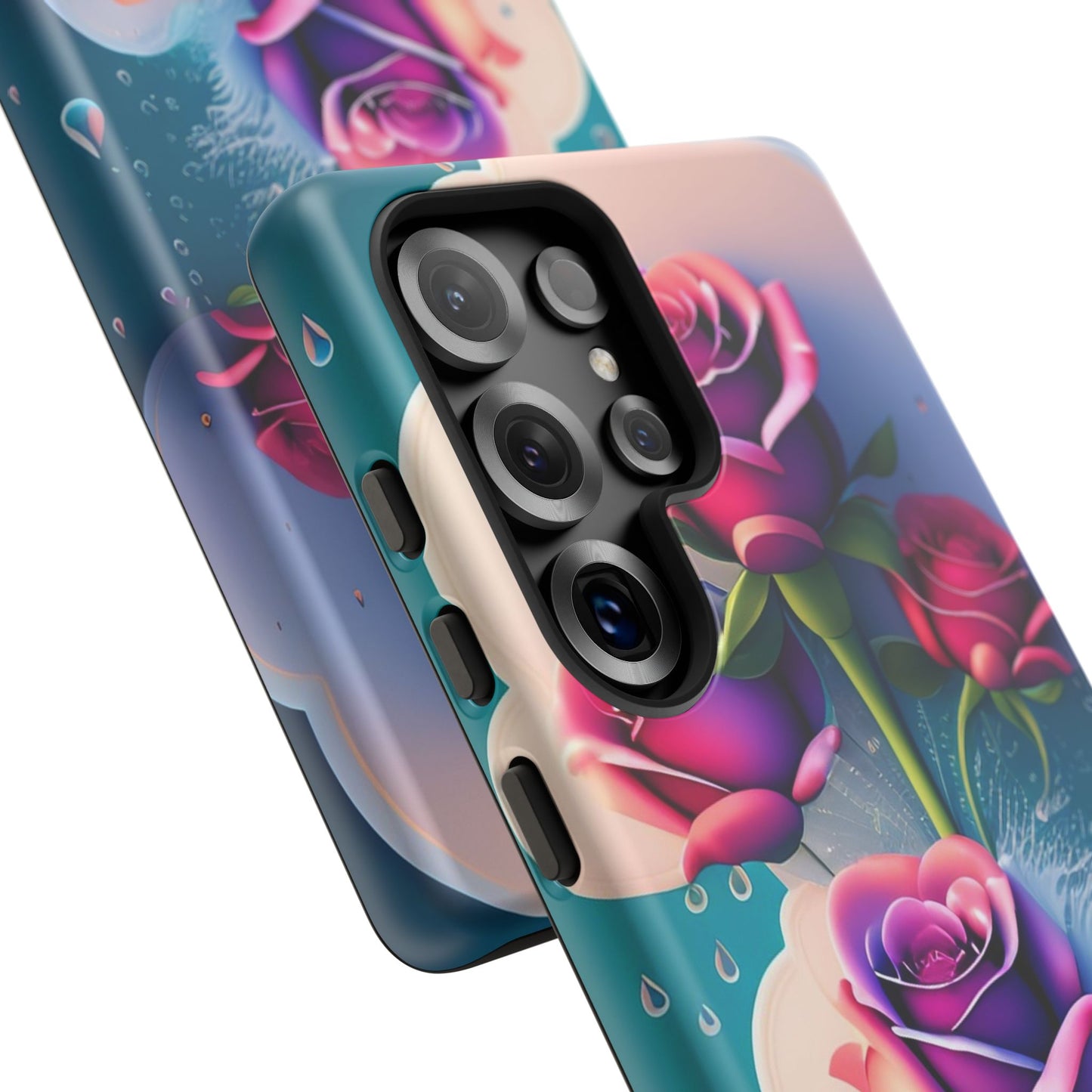 Floral Dream Tough Phone Case — Rose Bouquet Clouds Design