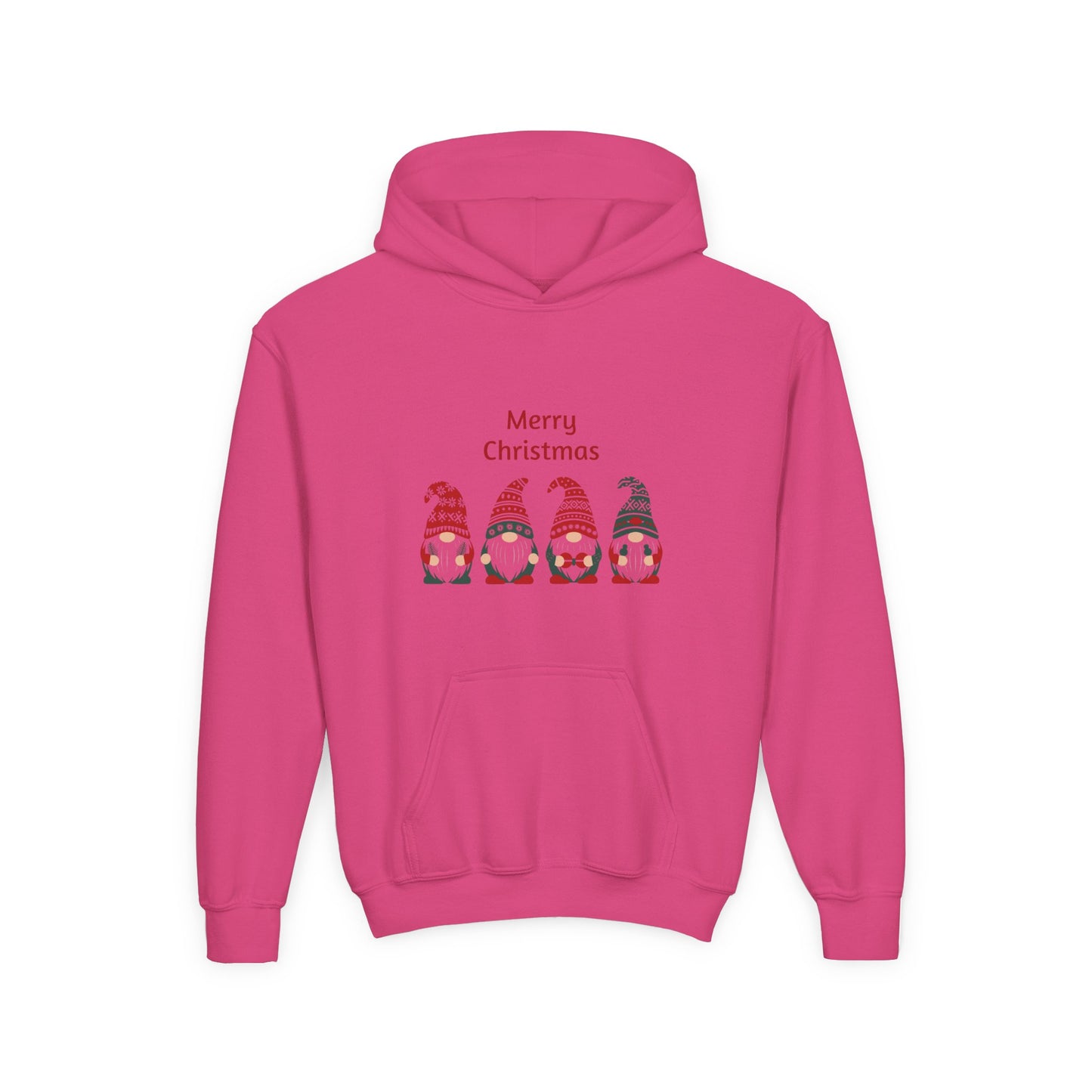 Youth Christmas Gnome Hoodie - "Merry Christmas" Holiday Kids Sweatshirt