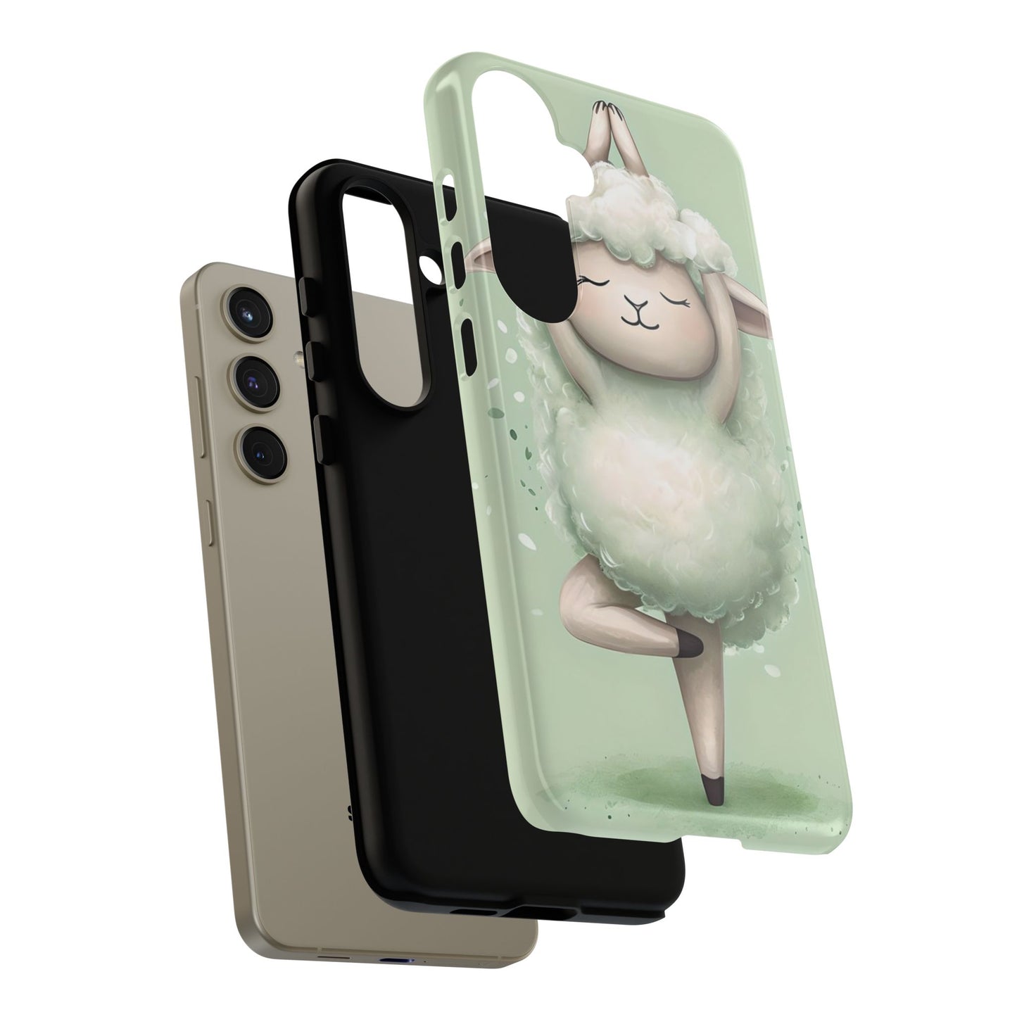 Cute Yoga Sheep Phone Case — Pastel Lamb Ballerina Protective Cover
