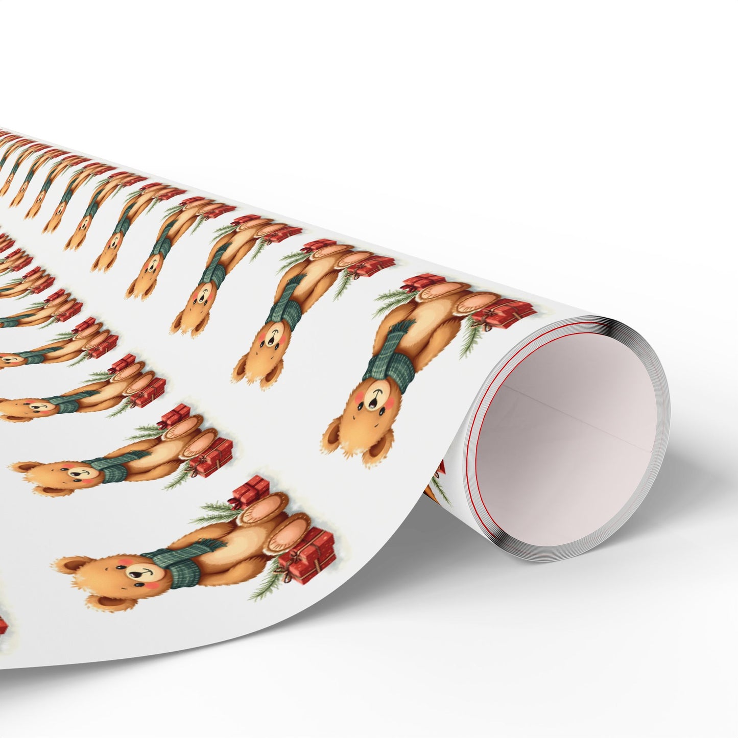Christmas Teddy Bear Wrapping Paper Roll — Cute Holiday Gift Wrap