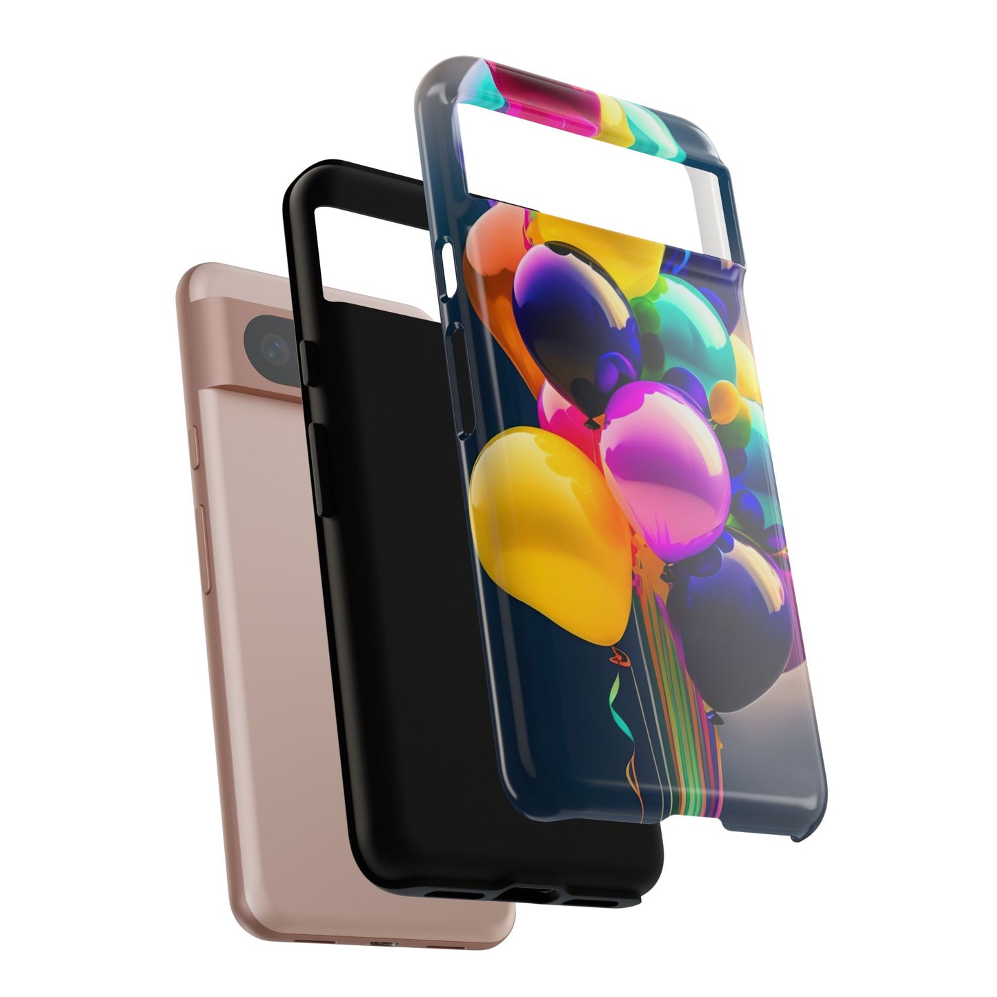 Colorful Balloon Tough Phone Case — Vibrant Party Balloons Protective Cover