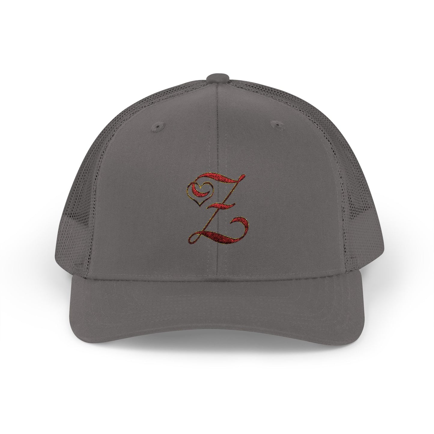 Embroidered 'Z' Snapback Trucker Cap — Vintage Monogram Initial Hat