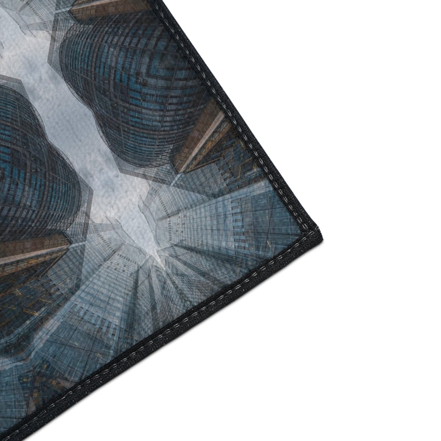 Industrial Kaleidoscope Heavy-Duty Floor Mat — Geometric Urban Entry Rug