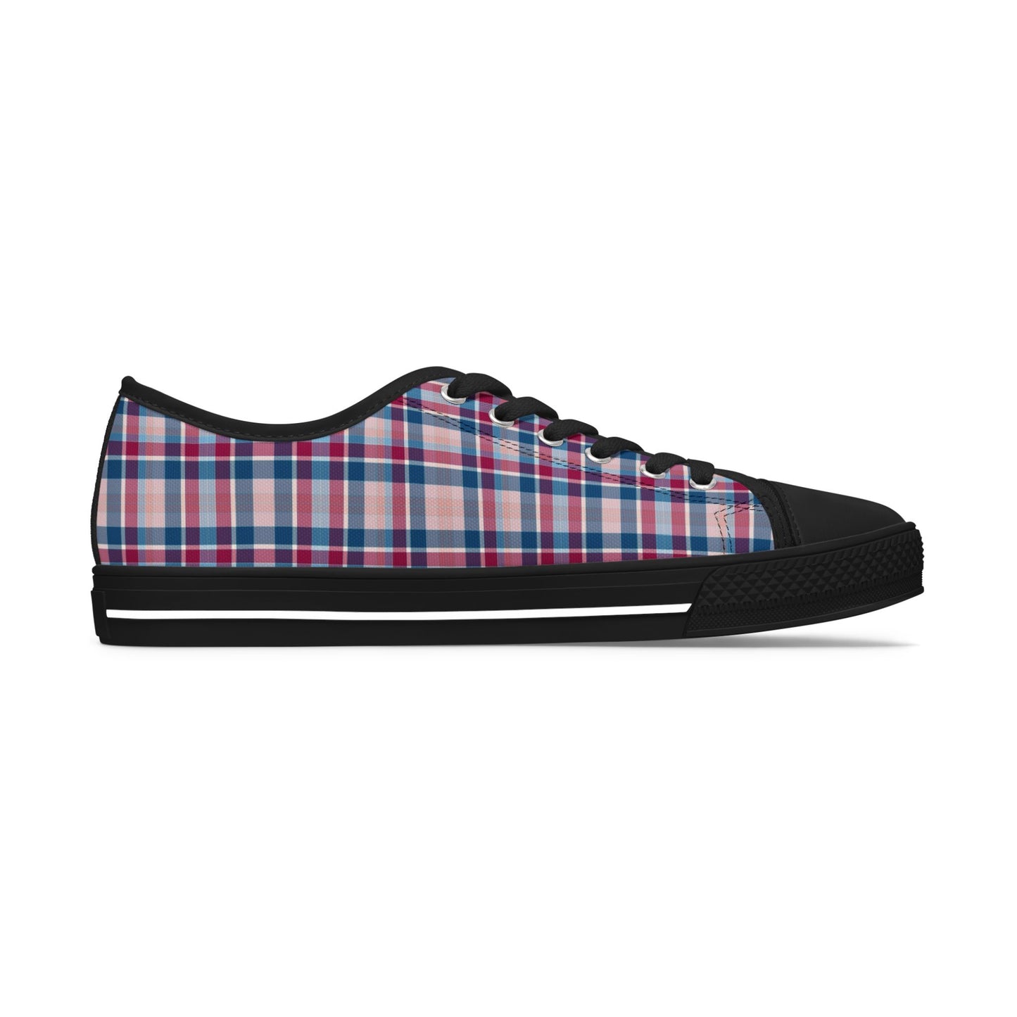 Plaid Low Top Sneakers — Casual Canvas Shoes
