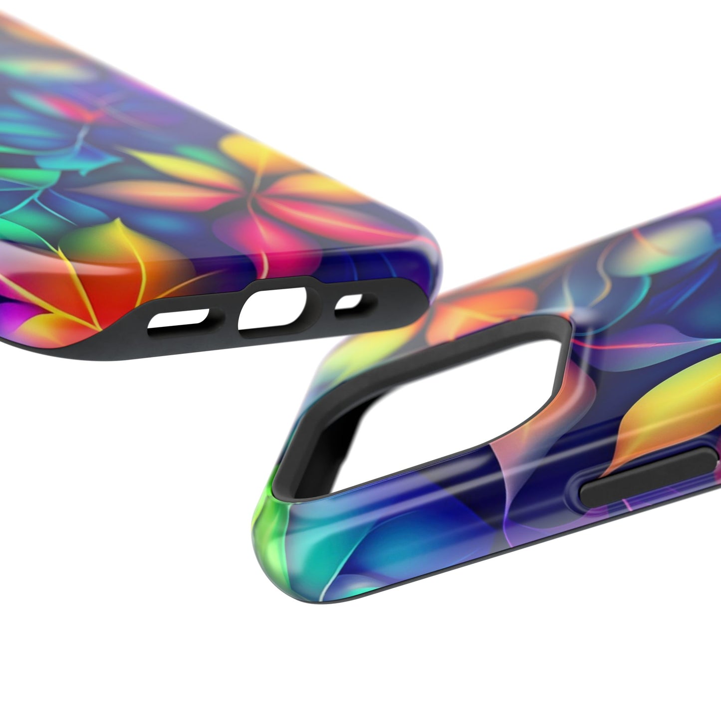 Floral Prism Magnetic Impact-Resistant Phone Case — Colorful Gradient Petal Design