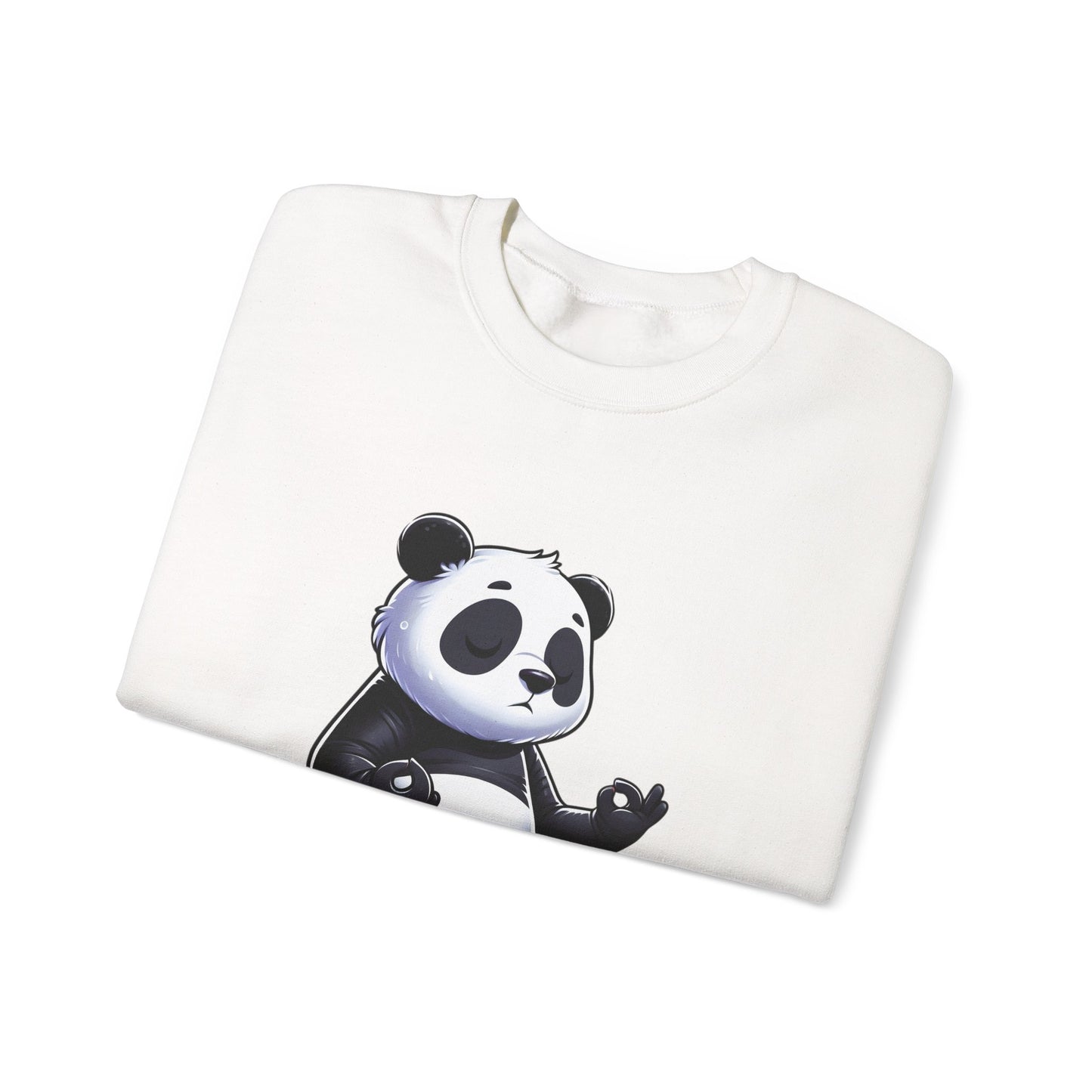 Crewneck Sweatshirt — Meditating Panda Graphic Cozy Pullover