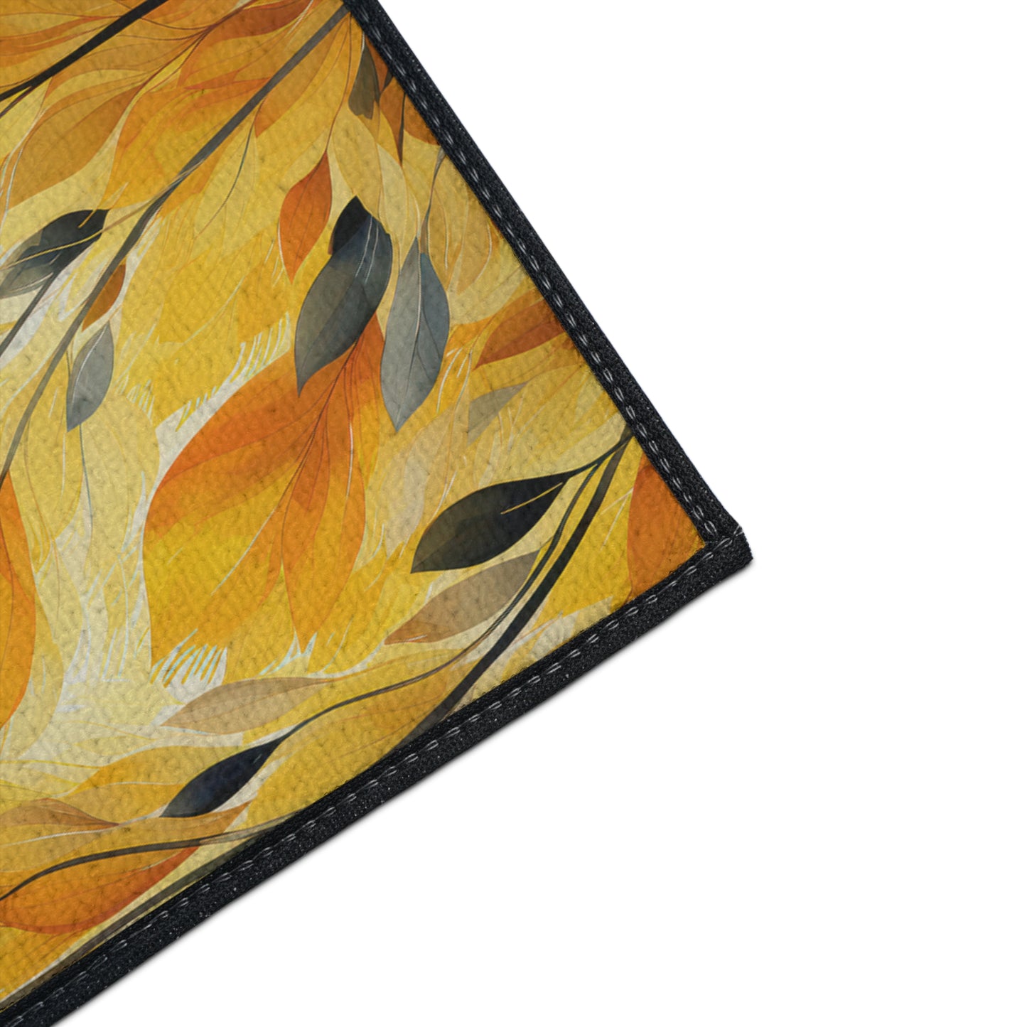 Autumn Breeze Heavy-Duty Floor Mat — Yellow Falling Leaves Entry Rug