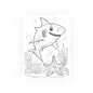 Cute Shark Coloring Poster — Satin & Archival Matte Ocean Print for Kids’ Rooms