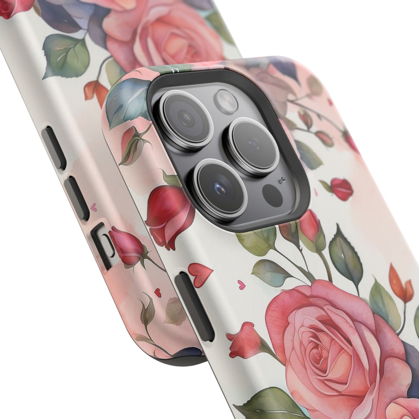 Floral Rose Magnetic Phone Case — Impact-Resistant Protective Cover