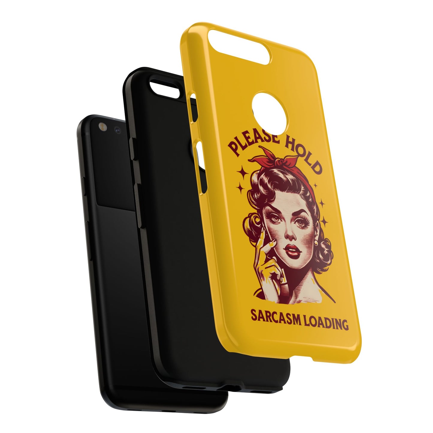 Phone Case - "Please Hold, Sarcasm Loading" Retro Pin-Up Tough Case