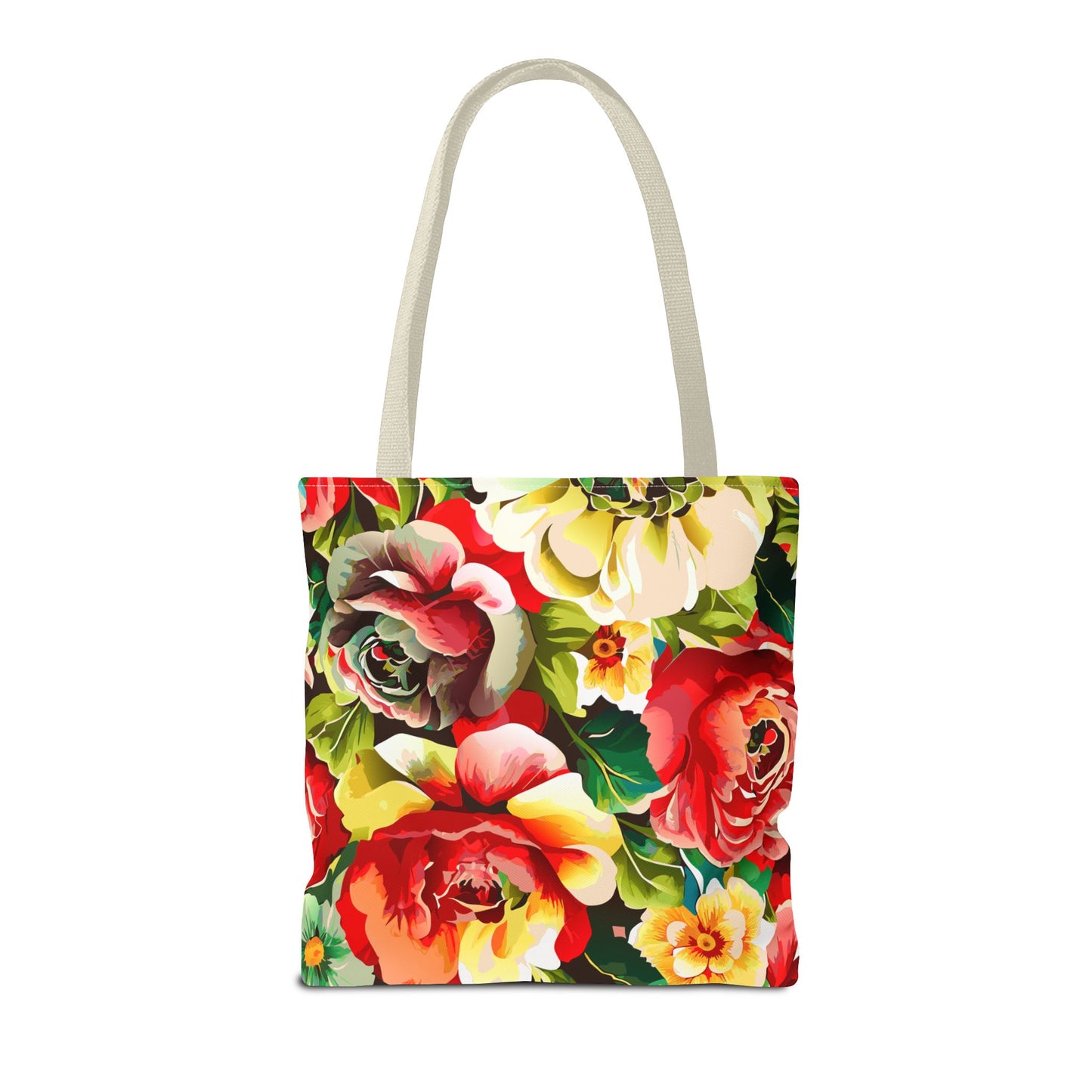 Floral Print Tote Bag - Colorful Reusable Shopping Bag Picnic Essential