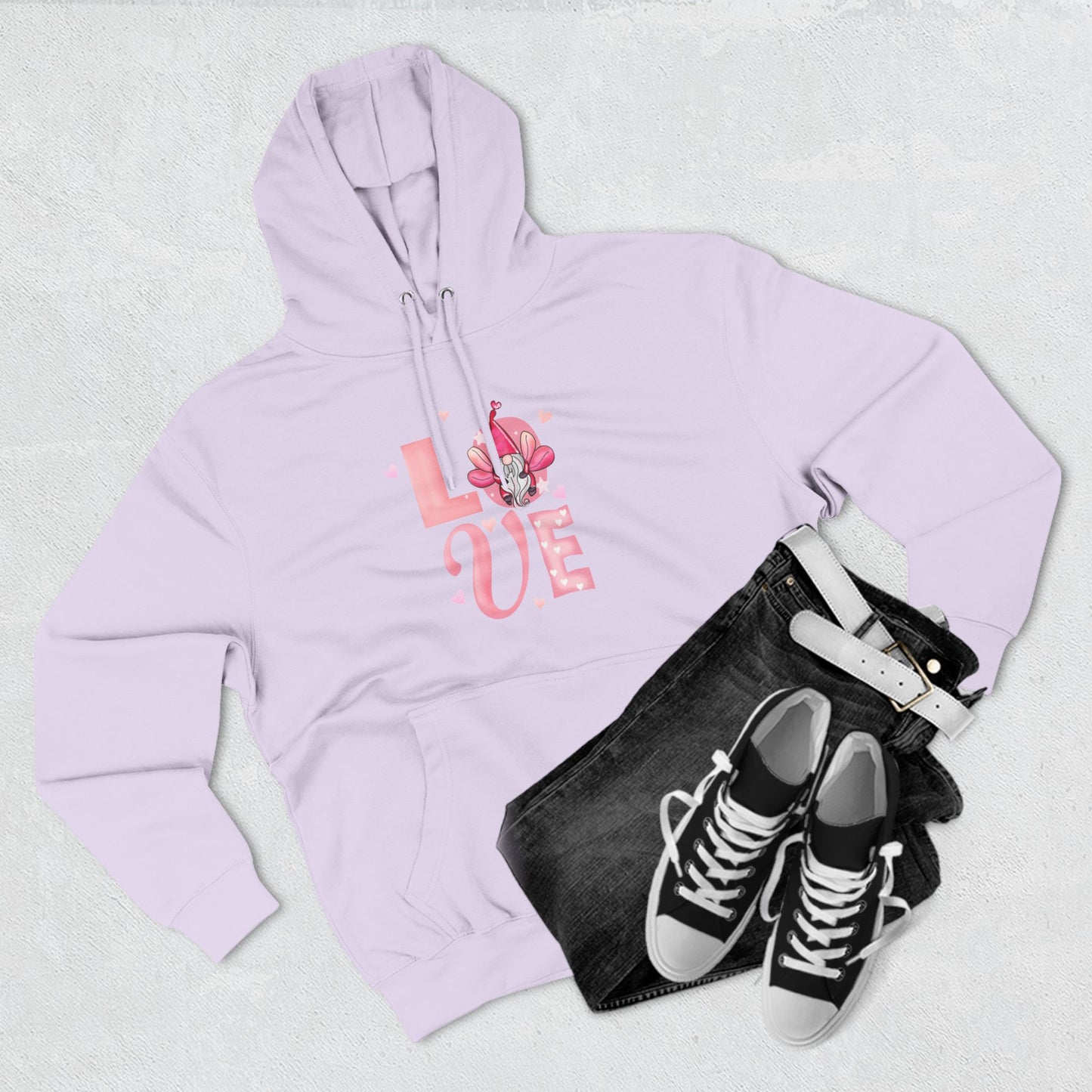Love Blossom Hoodie — Pink Floral "LOVE" Graphic Fleece Hoodie