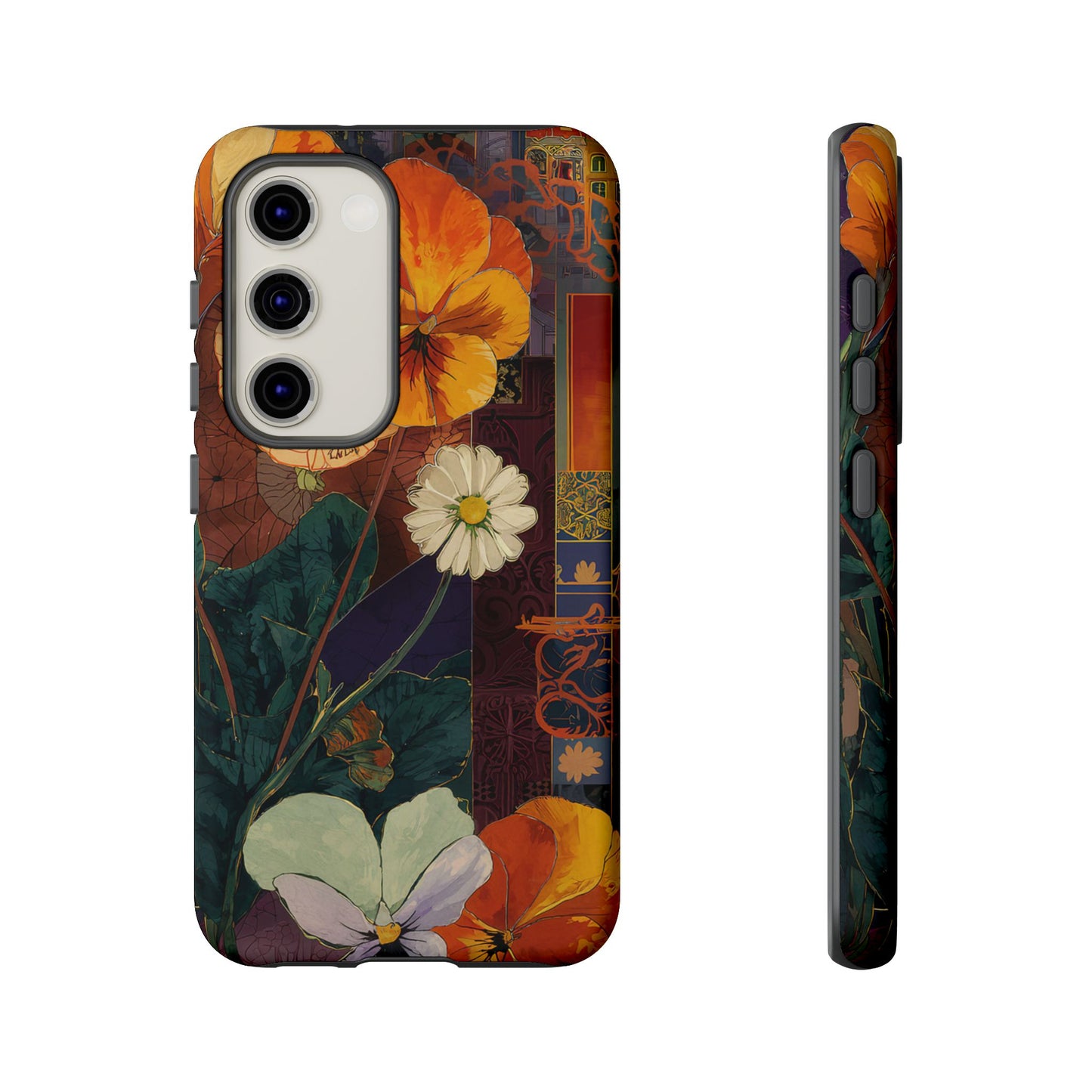 Floral Pansy Tough Phone Case — Vintage Botanical Protection