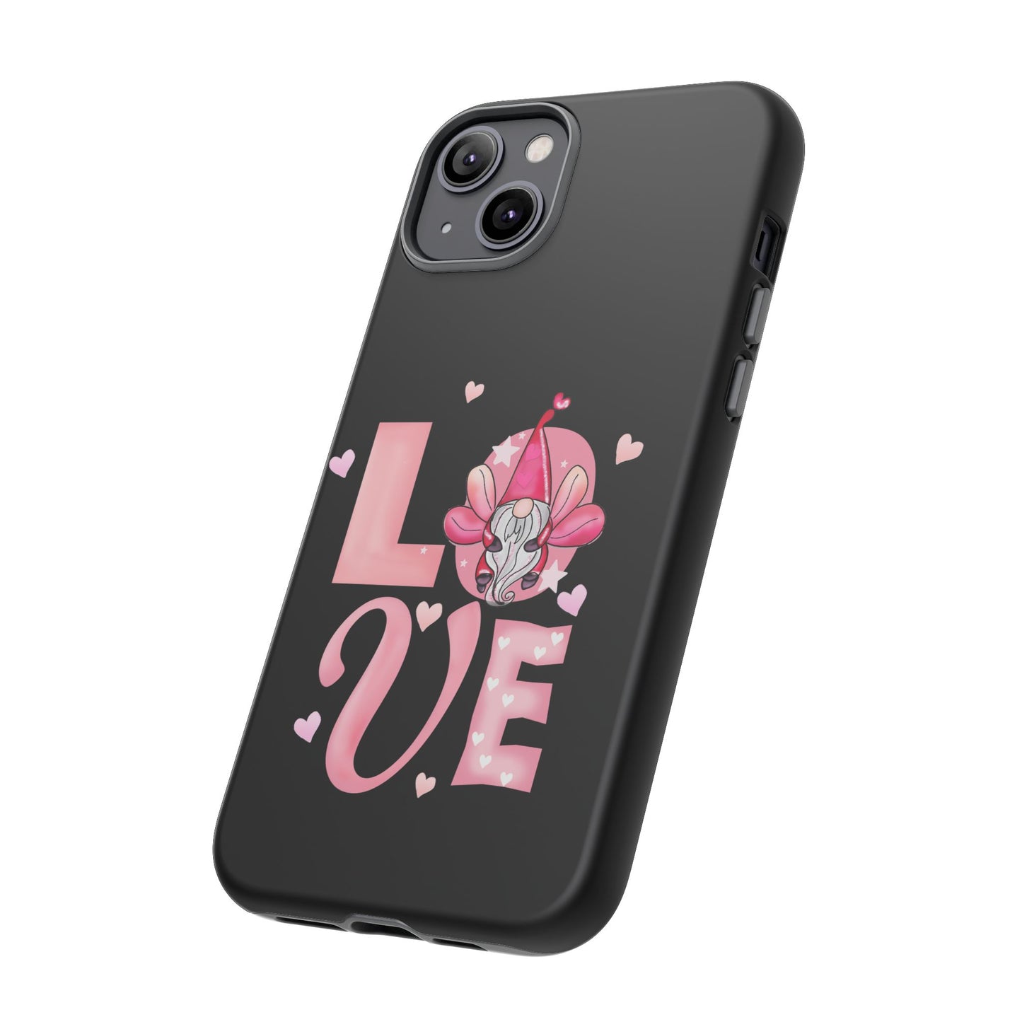 Love Gnome Phone Case — Cute Pink Heart Valentines Protective Case