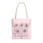 Floral Doodle Pink Tote Bag — Hand-Drawn Flower Design