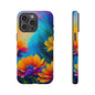Floral Sunset Tough Phone Case — Vibrant Watercolor Flowers Protective Cover