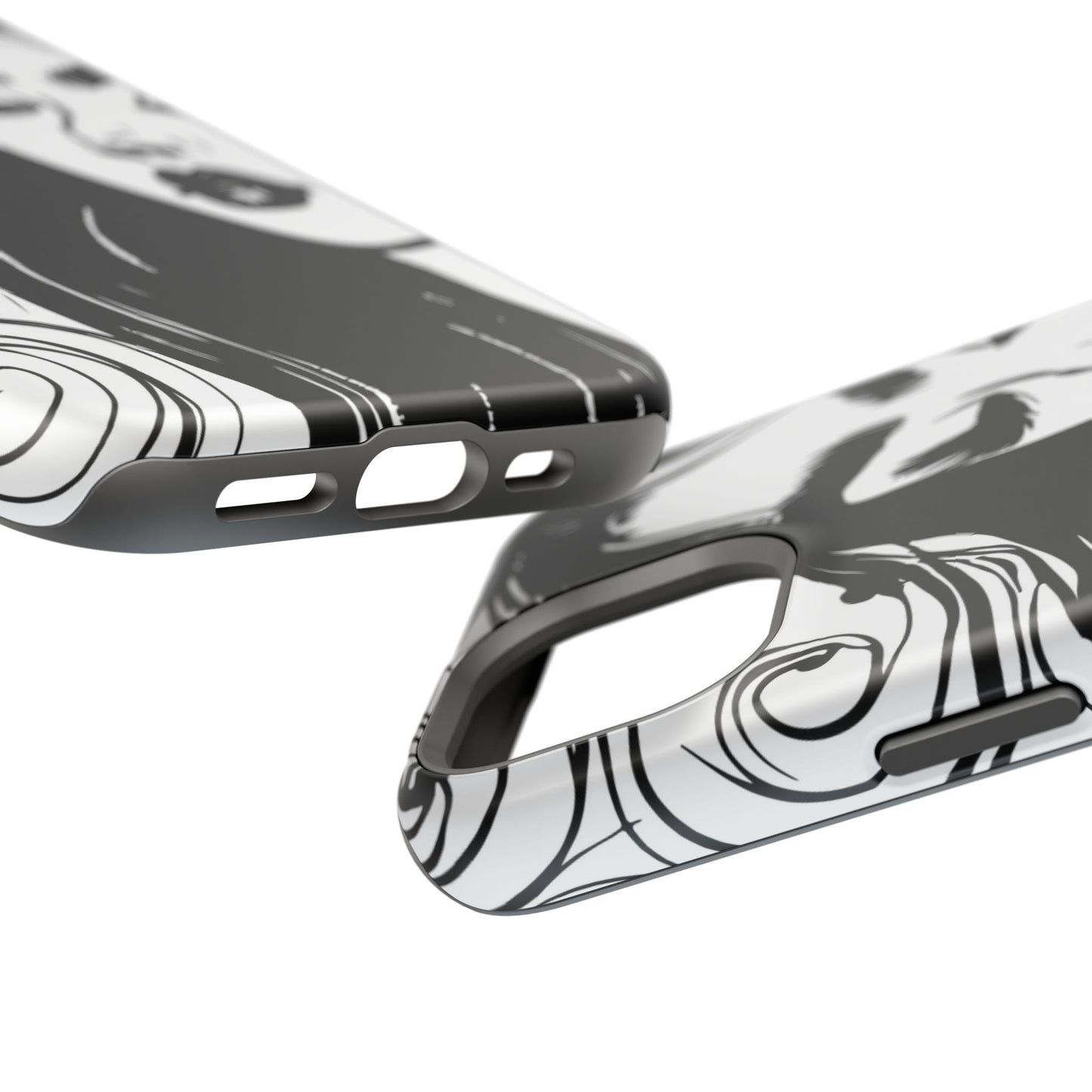 Artistic Black & White Portrait Phone Case — Magnetic Impact-Resistant