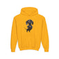 Youth Hoodie — Cute Black Dachshund Graphic