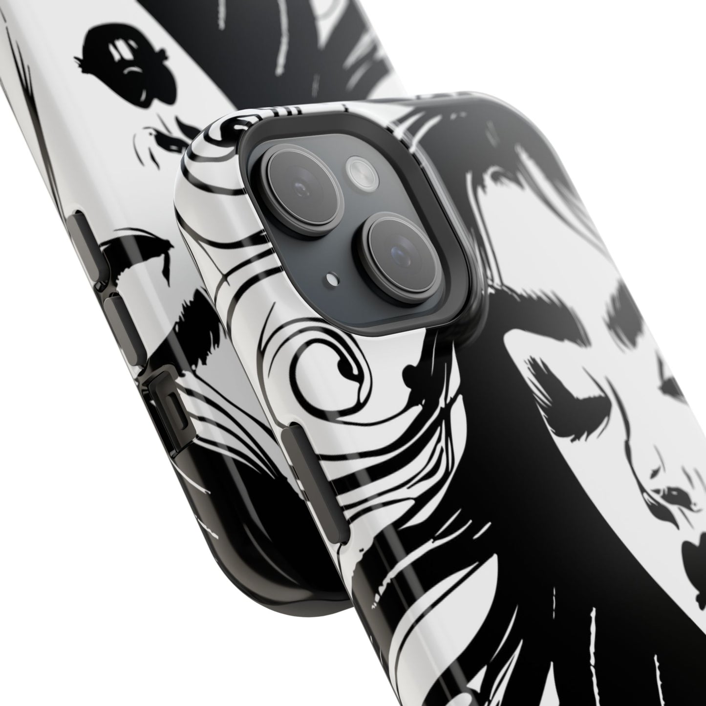 Artistic Black & White Portrait Phone Case — Magnetic Impact-Resistant