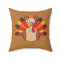 Thanksgiving Turkey Pillow, Cute Square Cushion, Fall Decor, Holiday Gift, Home Decoration, Cozy Thanksgiving