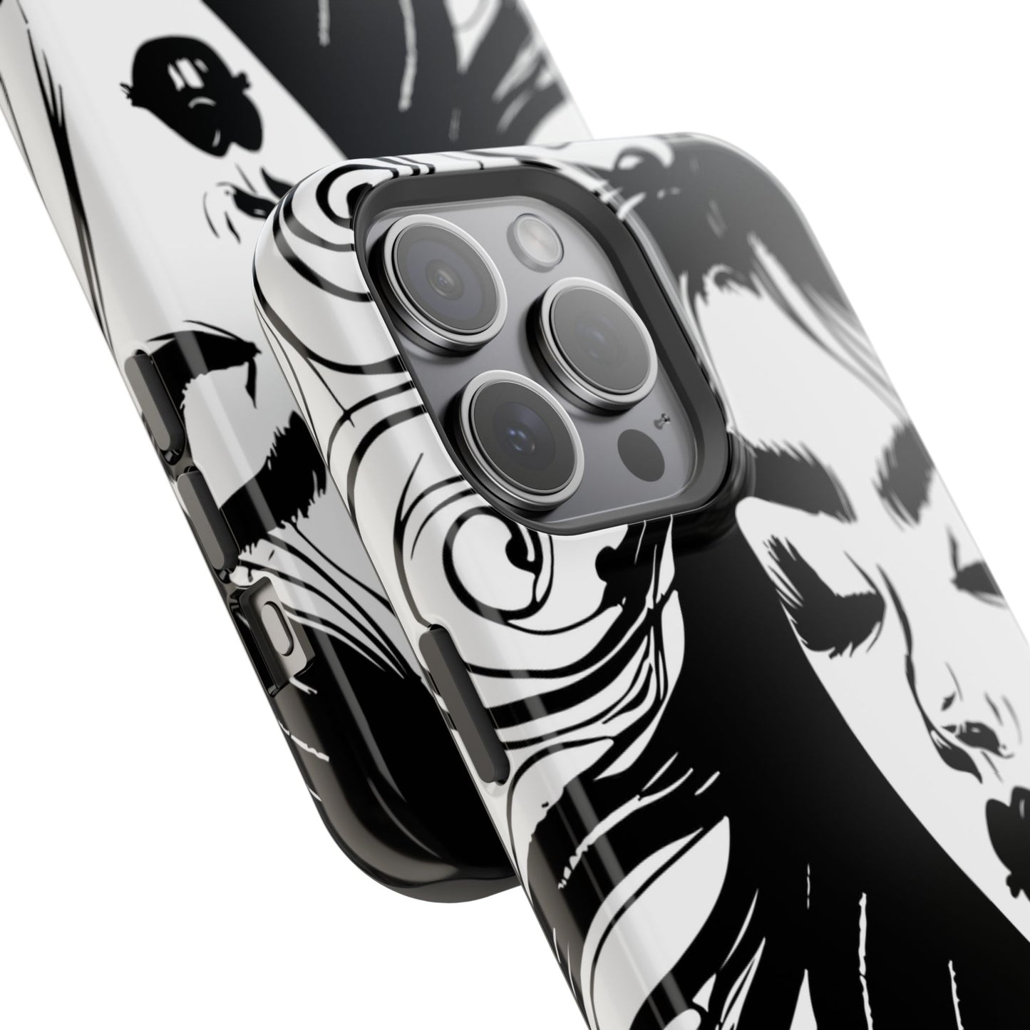 Artistic Black & White Portrait Phone Case — Magnetic Impact-Resistant
