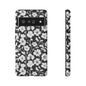 Floral Noir Tough Phone Case — Black & White Flower Protective Cover
