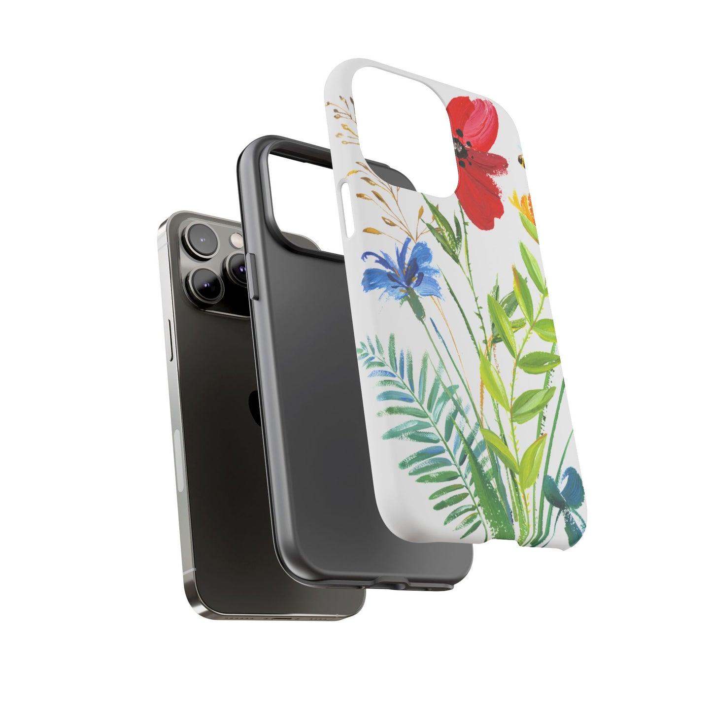 Floral Watercolor Tough Phone Case — Wildflower Bouquet Protective Cover