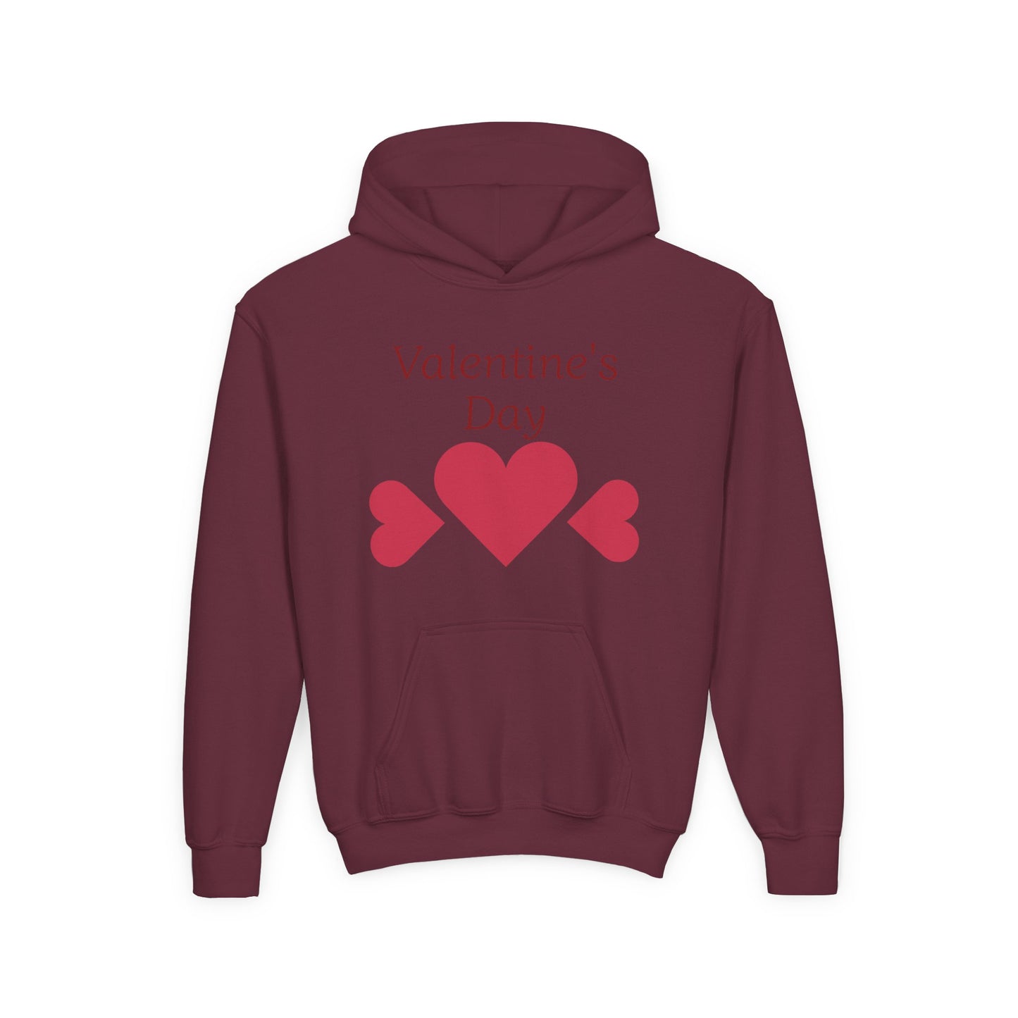 Valentine's Day Kids Hoodie - Pink Heart Trio Youth Sweatshirt