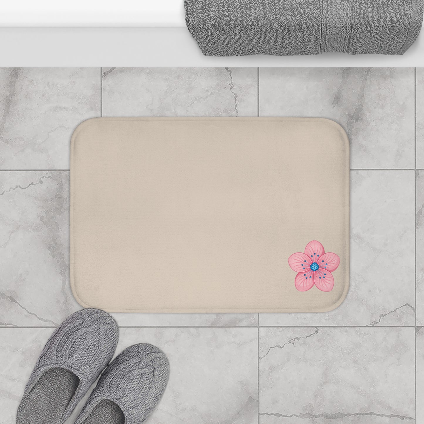 Charming Floral Bath Mat - Soft Bathroom Rug, Cozy Shower Decor, Spring Floral Accent, Housewarming Gift, Relaxation Space