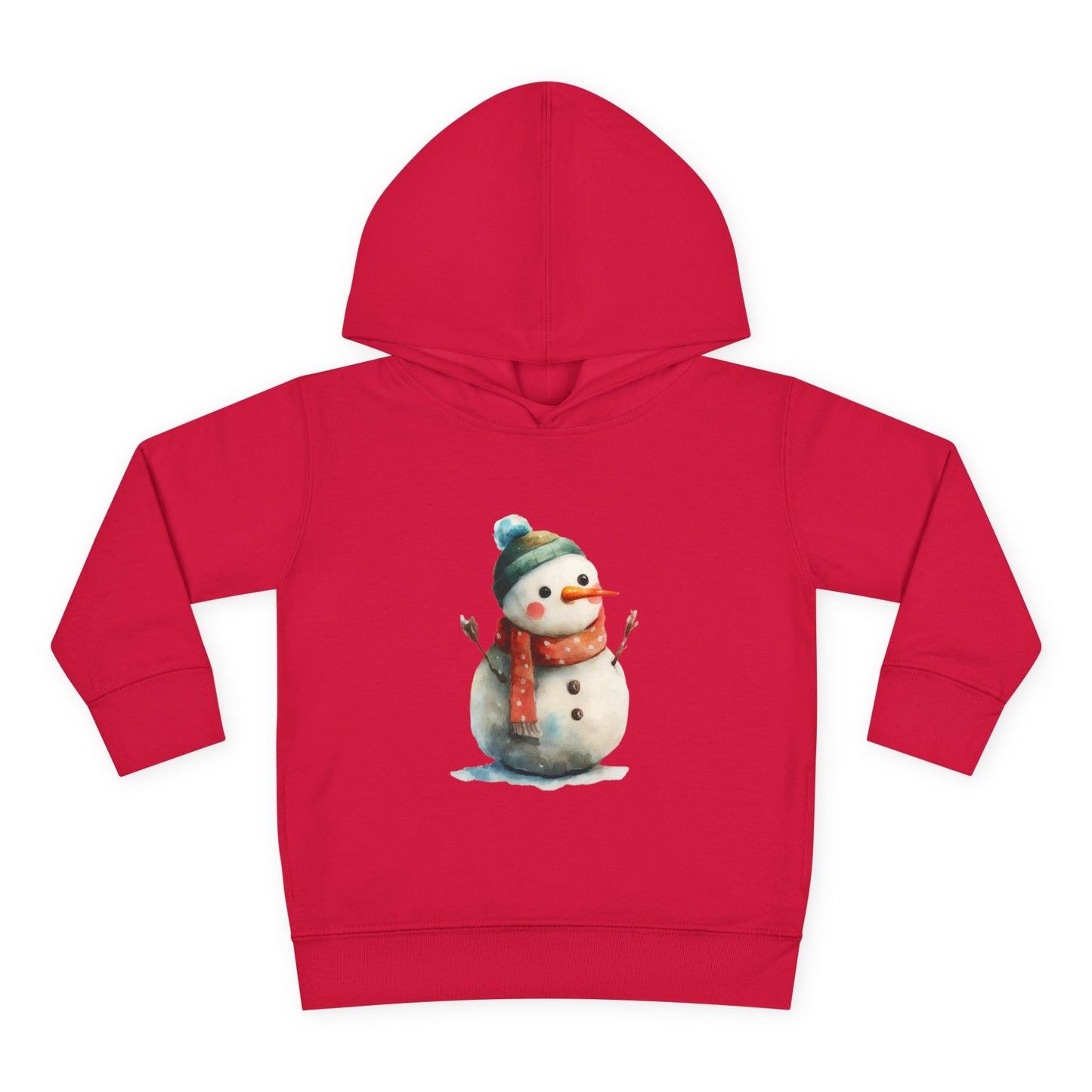 Cozy Snowman Toddler Pullover Fleece Hoodie - Winter Apparel, Cute Gift for Kids, Holiday Wear, Soft Hoodie for Toddlers, Christmas Outfit